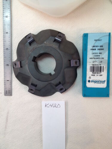 1 NEW INGERSOLL 57N8B0414L02 FACEMILL W/ 12 LNE 323-002. 45 DEGREE USA MADE K420