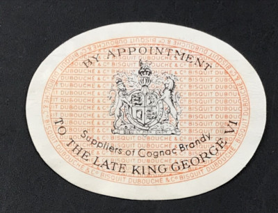 VTG Bisquit Dubouche Cognac Brandy In Appointment to Late King George VI Label