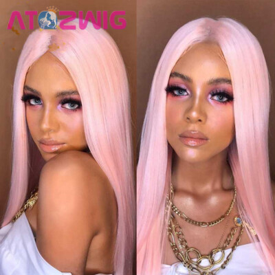 Synthetic Silky Pink Lace Front Wigs Heat Resistant Soft  display picture 1