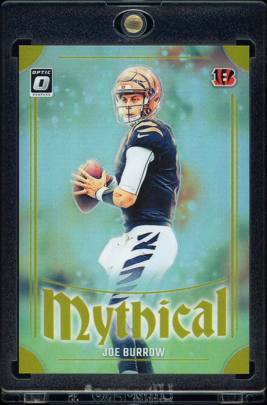 Joe Burrow 2023 Panini Donruss Optic #5 Gold Prizm Mythical Case Hit SP /10