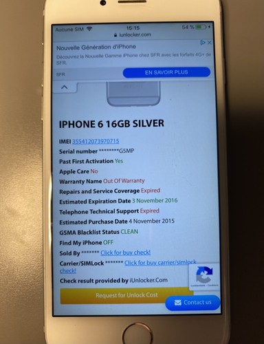 Apple iPhone 6 - 16 Go - Argent (Désimlocké) - Photo 11 sur 11