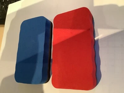 MUUZLL 2 x Magnetic Whiteboard Drywipe Eraser Duster Rubber Marker Cleaner UK