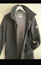 Vintage Henri Lloyd Duffle Toggle Coat Grey Quilt Lined Size 2 Approx Uk 10
