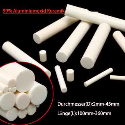 99% Aluminiumoxid Keramikstab Isolierung Massiver Zylinder 2mm - 45mm