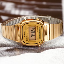 Casio LA-670WGA-9 Ladies Watch Gold Stainless Steel Band Digital Classic Vintage