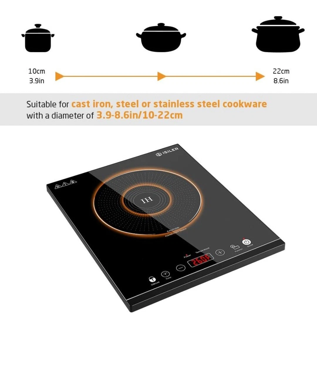 Portable Induction Cooktop iSiLER 1800W Sensor Touch Electric Induction Cooker
