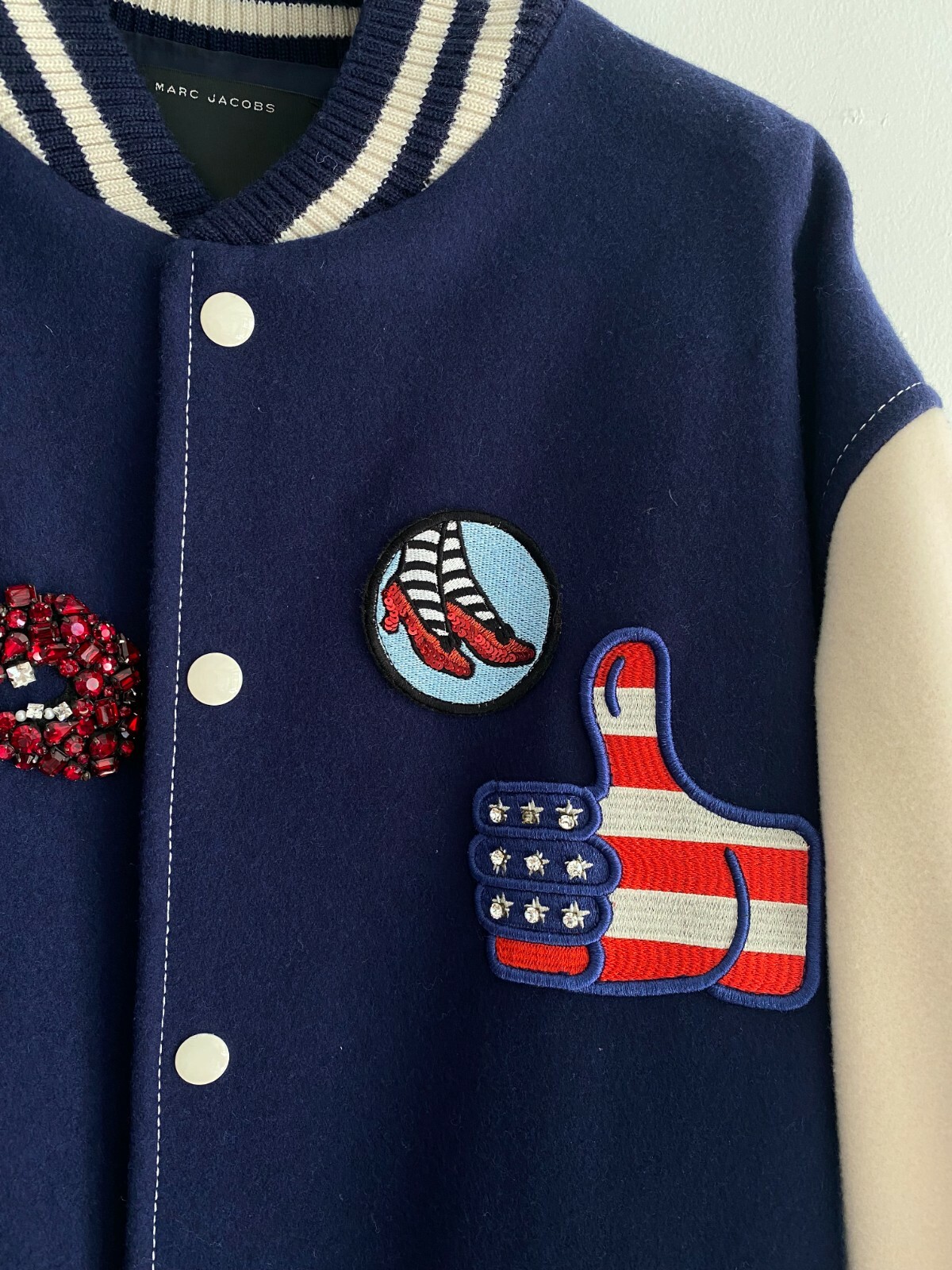 Marc Jacobs Runway Collection Rainbow Varsity Bomber Jacket with Patches image 3