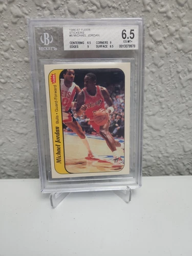 Michael Jordan 1986-87 Fleer Basketball Rookie Sticker RC #8 BGS 6.5