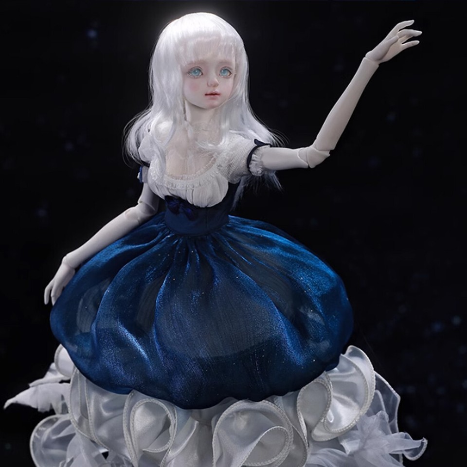1/4 BJD Doll SD Ball Joint Doll Resin Girl Full Set Navy Blue Jellyfish ...