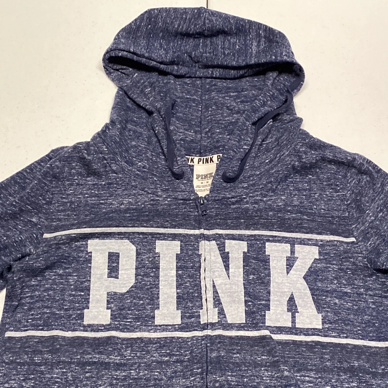 UNDERCOVER Felpa con cappuccio rosa Victorias Secret donna blu medio bianco cerniera intera donna