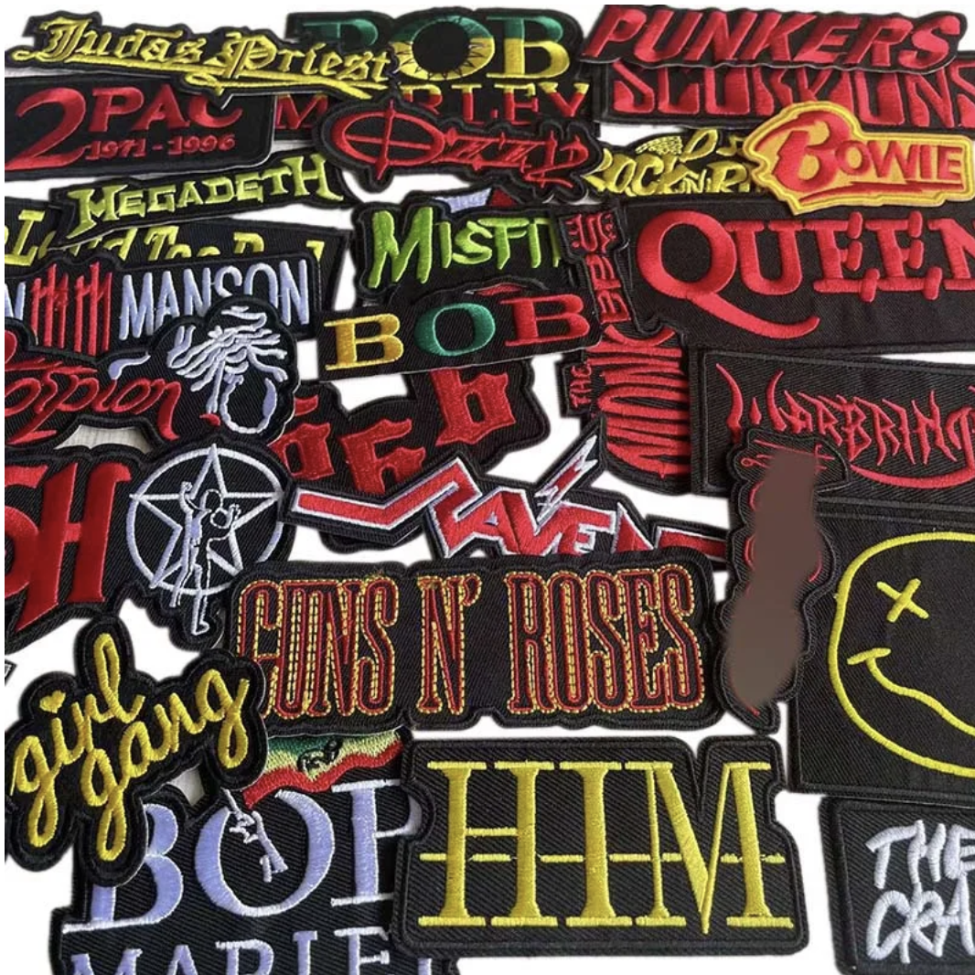Punk Rock Rock n Roll Metal Woven jacket patches New Iron-On Or Sew