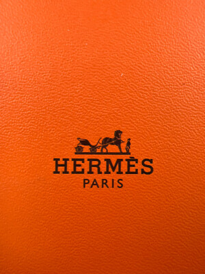Vintage Hermes Faubourg Saint Honore Paris Orange Gift Storage Box