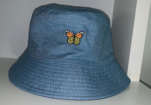 Monarch Butterfly Embroidered Bucket 