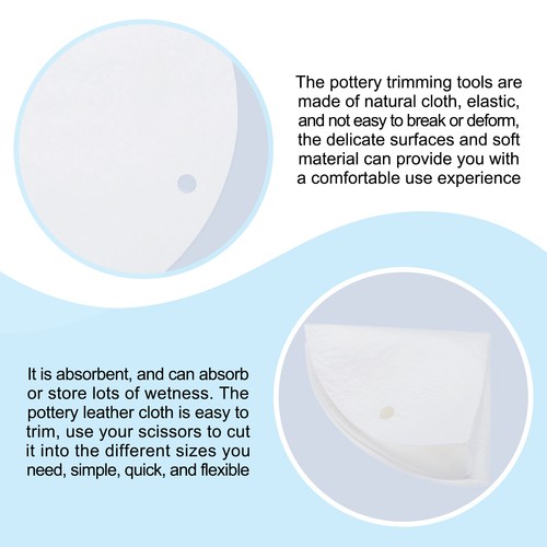 Pre Cut Pottery Cloth Soft Cloth Leather Clay Pottery Tools, White, 2 Pcs - Picture 3 of 6