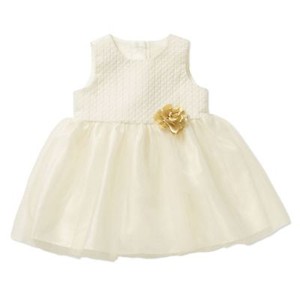 white and gold baby dress