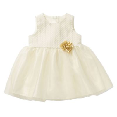 George Jacquard Ballerina Dress, Newborn Girl's, Gold