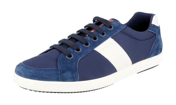 Prada Leder Sneaker Linea Rossa - 4E2845 - Blau Weiss - Neu - 10 44-image