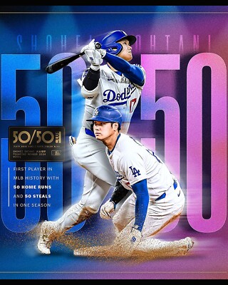 MLB公式 SHOHEI OHTANI 50/50 PLAYER STANDEE MLB Los Angeles Dodgers Shohei Ohtani 50/50 Home Run Player