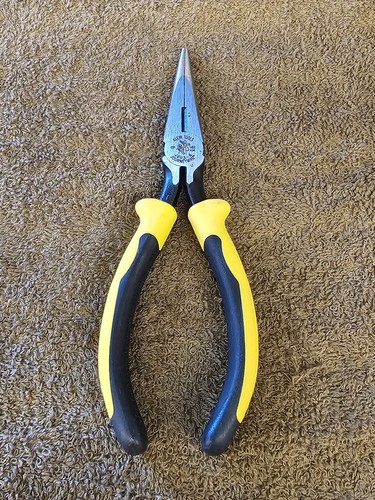 Klein Tools Journeyman Needle Nose Pliers Side Cutters J203-6 6" Yellow Handle - Picture 2 of 10