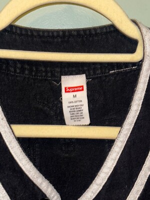 Supreme Patches Denim Baseball Jersey Black Size Medium | eBay Supreme Patches Denim Baseball Jersey Black Size Medium | eBay