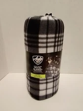 Auto Drive 12-Volt Heated Travel Blanket 57X39" Black/White 2 Settings