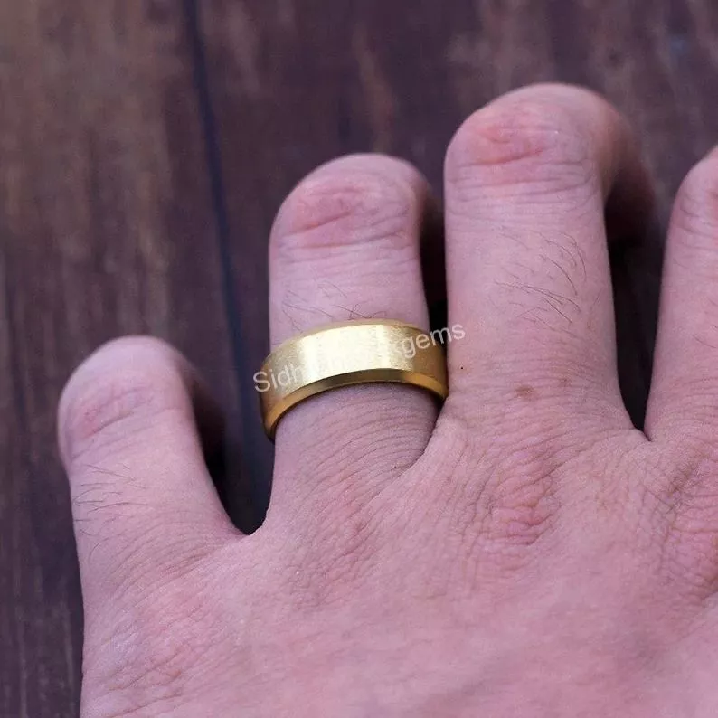 Mens Ring Brass band ring Mens brass ring Gold Promise rings for men Gift DC2