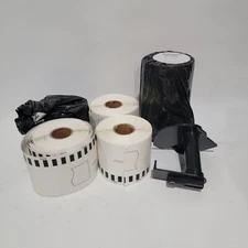 Brother Compatible DK-2205 Continuous Paper Label Roll Bundle With Dispenser