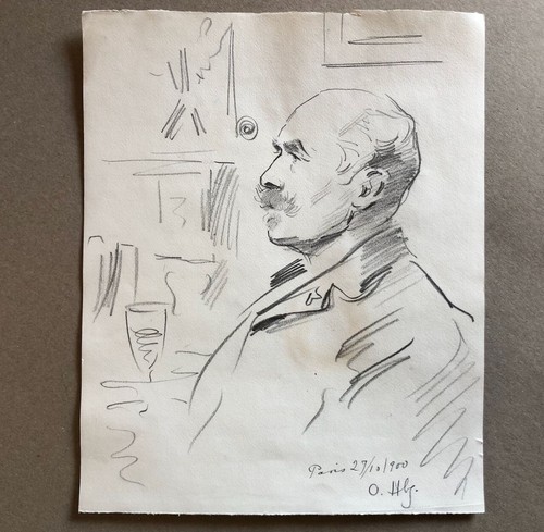 Portrait d'homme — dessin à la mine de plomb signé en bas à droite et daté 1900. - Picture 2 of 3