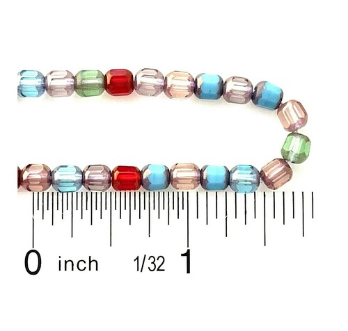 50 Assorted Multi Color Mix Czech Glass 5mm Faceted Tube Cathedral Rosary Beads - Picture 2 of 3
