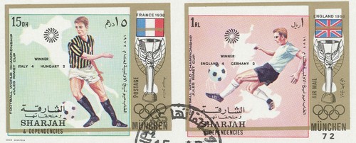 SHARJAH 1972 Olympic Games Munich - Football - VFU MS IMPERFORATED COLORSHIFTS - Picture 3 of 3