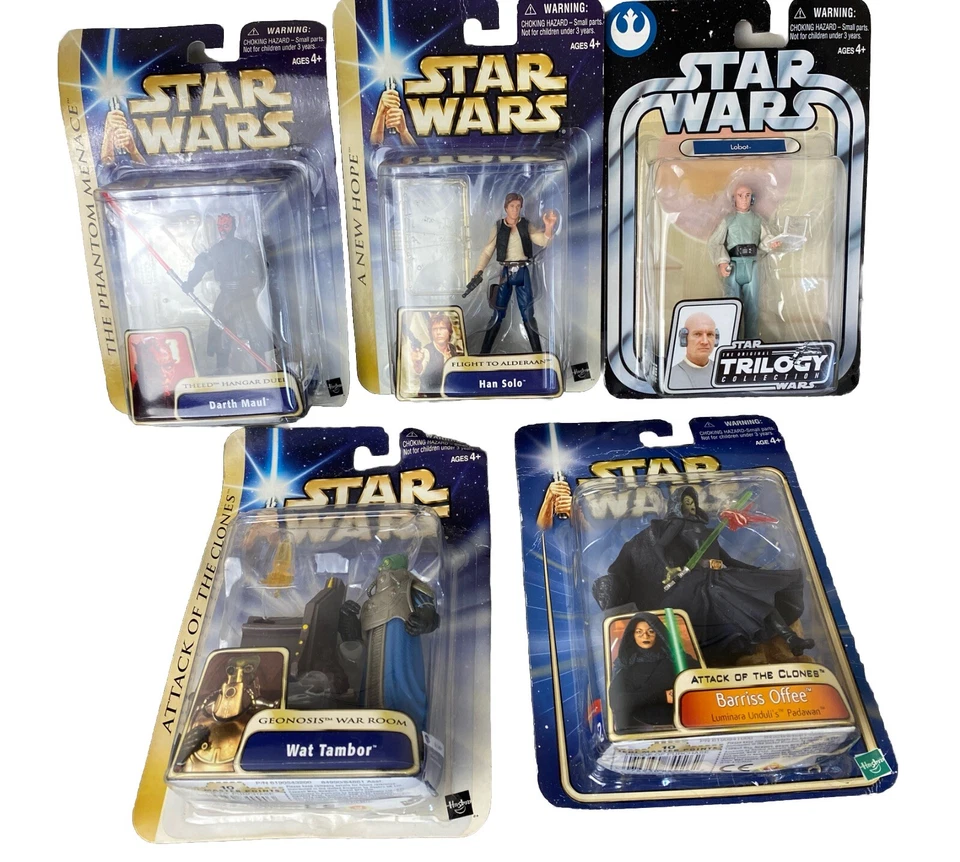 LOTE DE 5 FIGURAS STAR WARS Darth Maul Han Solo Lobot Wat Tambor Barriss Offee Foto 2 de 4