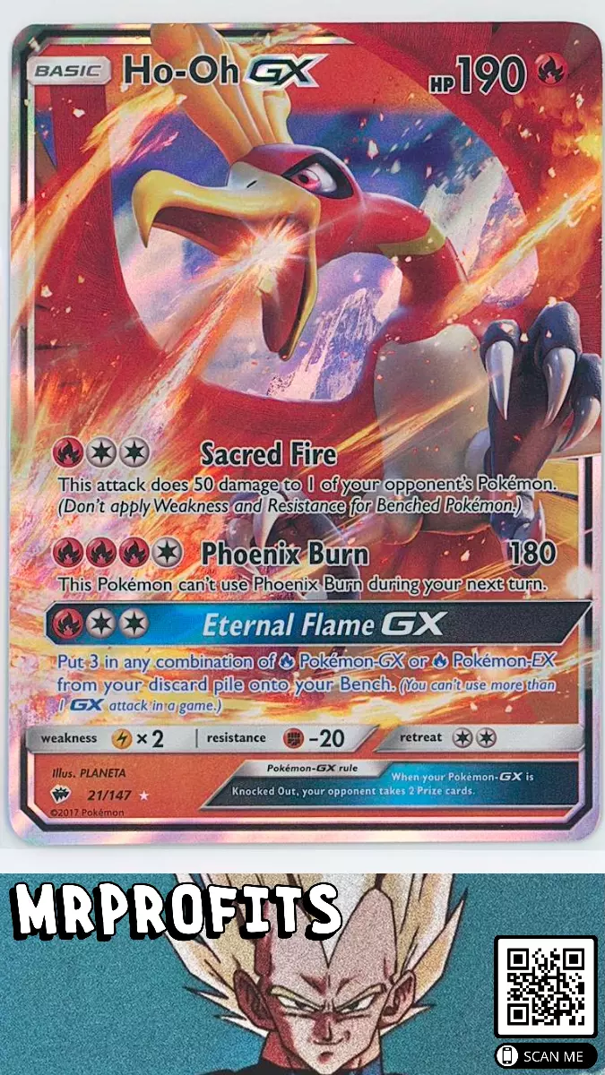 Pokemon TCG Ho-Oh GX 21/147 Burning Shadows Ultra Rare NM/M