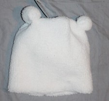 Girls Teddy Fleece Beanie hat White Cat and Jack