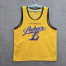 Los Angeles Lakers Men Jersey 2XL Yellow UNK Logo Activewear READ