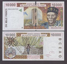 West African States-Mali P.414Df, 10,000 10.000 10000 Francs (19)98 UNC   2001