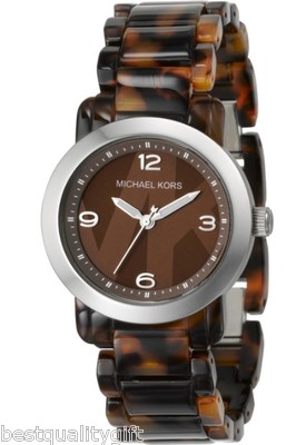 Michael Kors Brown Tortoise Silver MK Logo Dial Ac Michael Kors Men main image 2