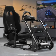 Marada Racing Simulator Cockpit With Seat Fit Logitech G29 G920 Thrustmaster