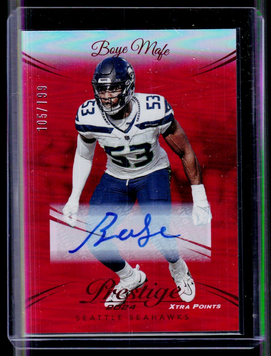 2024 Panini Prestige Xtra Points Red Boye Mafe Auto 105/199 Seattle Seahawks