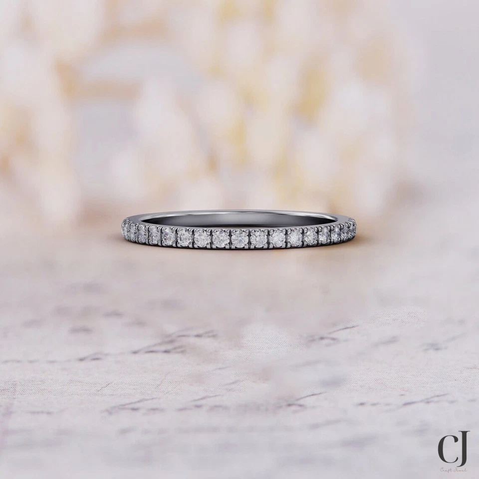 Обручальное или свадебное кольцо из чистого 14-каратного белого золота с муассанитом овальной огранки 3 карата VVS1 три комплекта - Изображение 3 из 4