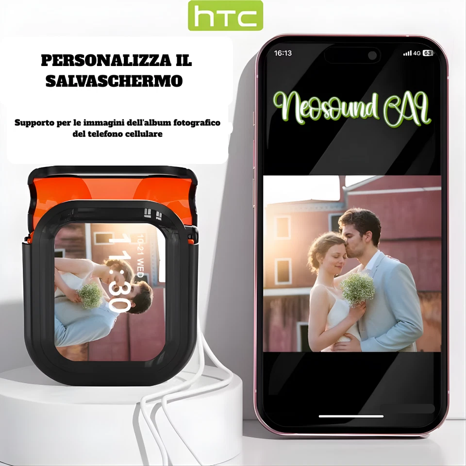 HTC NE20 Auricolari Bluetooth V6.0 OWS Traduttore AI LCD Suono HD Sport Touch - Immagine 3 di 4