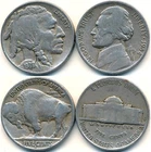 1938-D BUFFALO & 1938-D JEFFERSON NICKEL PAIR #TP2  -- TRANSITIONAL YEAR!