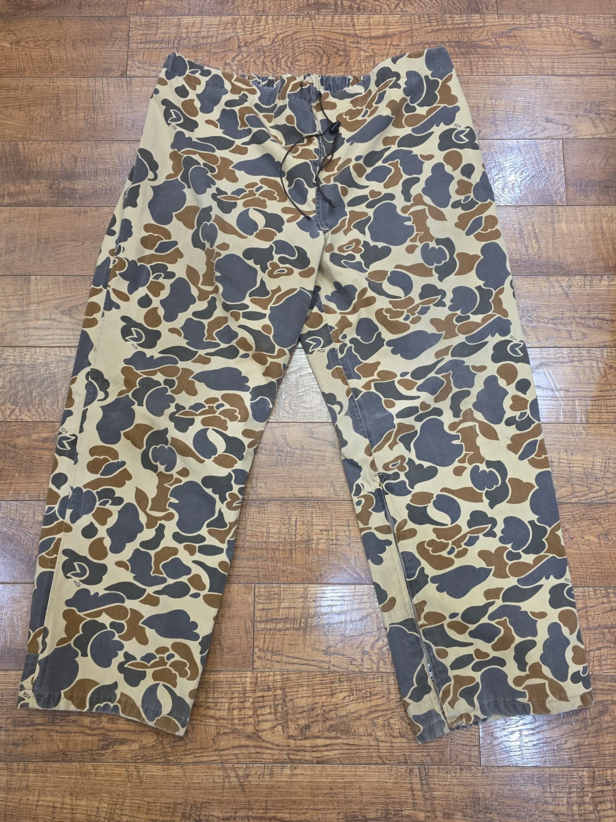 VTG 10X Tan Duck Camo Gore-Tex Hunting Outdoor Made USA Over Pants 2XL 42x30