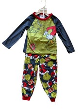 Dr. Seuss Kids Grinch 2-Piece Pajama Set Size 4 NEW RARE