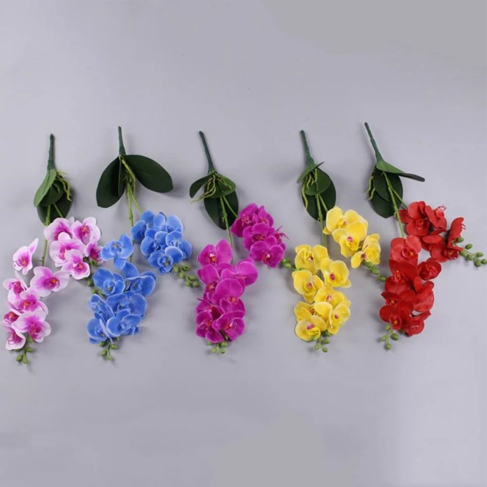 12 fiori artificiali di orchidea farfalla con steli da 50 cm, bouquet di orchidee falena per matrimoni e uso domestico (viola chiaro