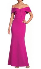 Eliza J EJ6M6267 Pleated Off Shoulder Mermaid Gown SZ 10 ($188) Orchid