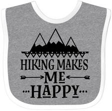 Inktastic Hiking Makes Me Happy Mountain Hiker Baby Bib Childs Clothing Clothes