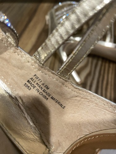 STEVE MADDEN Gold Iridescent Rhinestone Stilettos Heels Women’s Size 8½ - Picture 5 of 7