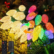 Christmas Lights Outdoor 50ft Extendable C9 Warm White Multicolor With 50 Bulbs