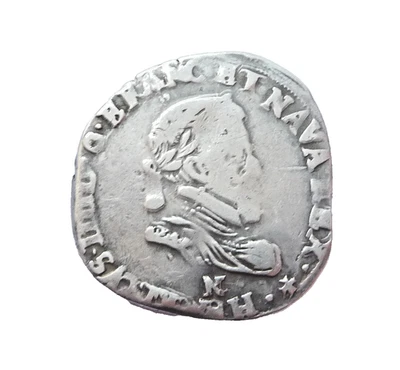 HENRI IV 1/2 franc 1604 N - Photo 1/2