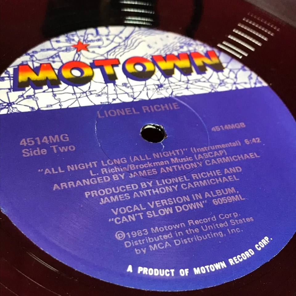 LIONEL RICHIE All Night Long 1982 USA 12" vinyl single original motown - Image 3 of 4